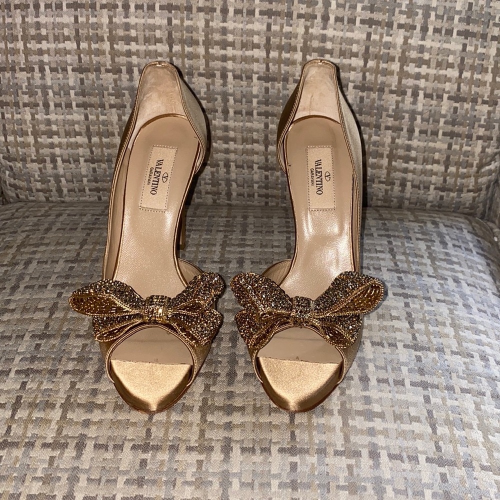 Valentino Crystal Bow Heels